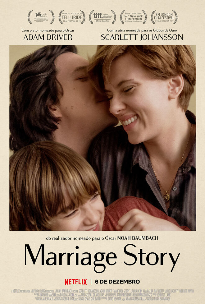 Scarlett Johansson é a protagonista do filme Marriage Story, do realizador Noah Baumbach (nomeado para um Óscar com o filme A Lula e a Baleia, de 2005). Estreou a 6, na Netflix.