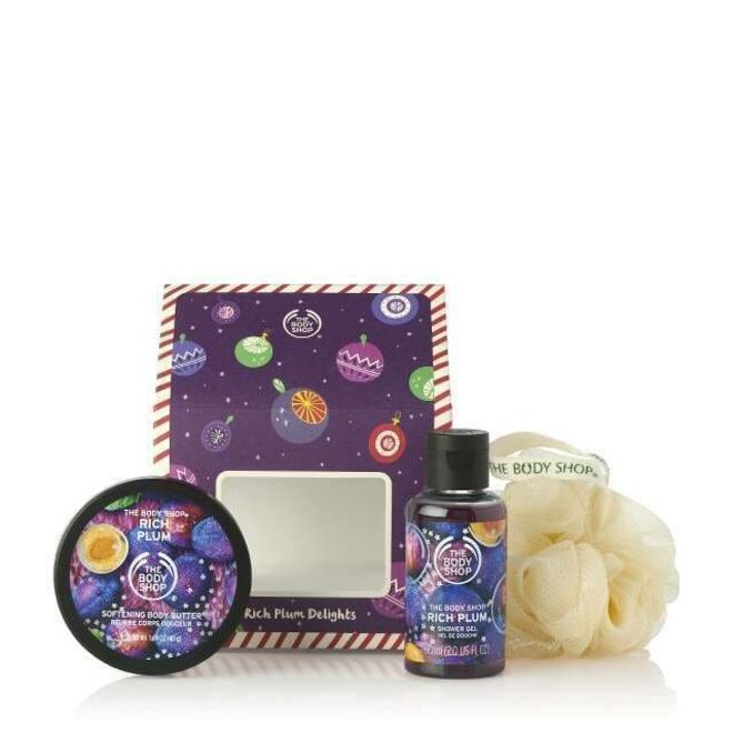 Kit edição especial de Natal 2019 com Gel de Banho 60 ml, Manteiga Corporal 50 ml e esponja de banho, €9, The Body Shop