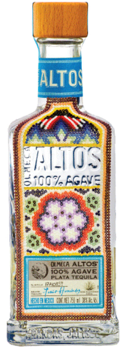 Garrafa de edição limitada em colaboração com a comunidade mexicana Huichol, 750 ml, €59,90, Altos Tequila