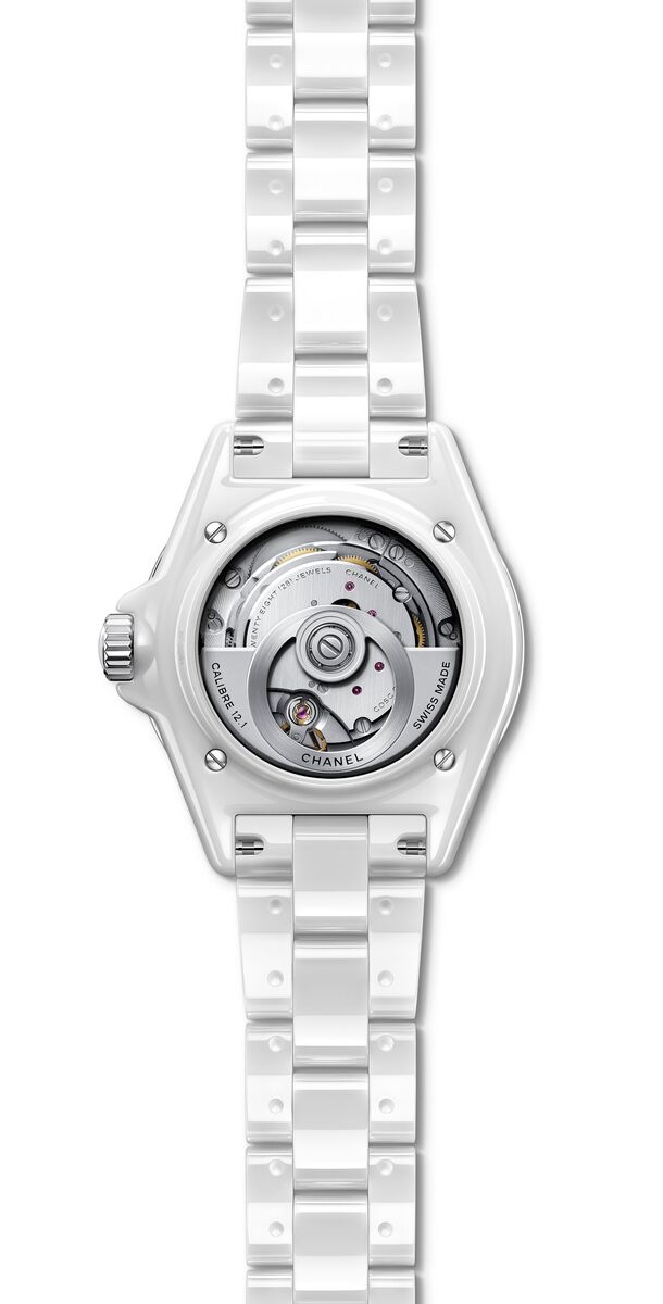 Relógio J12 branco, Chanel (vista interior).