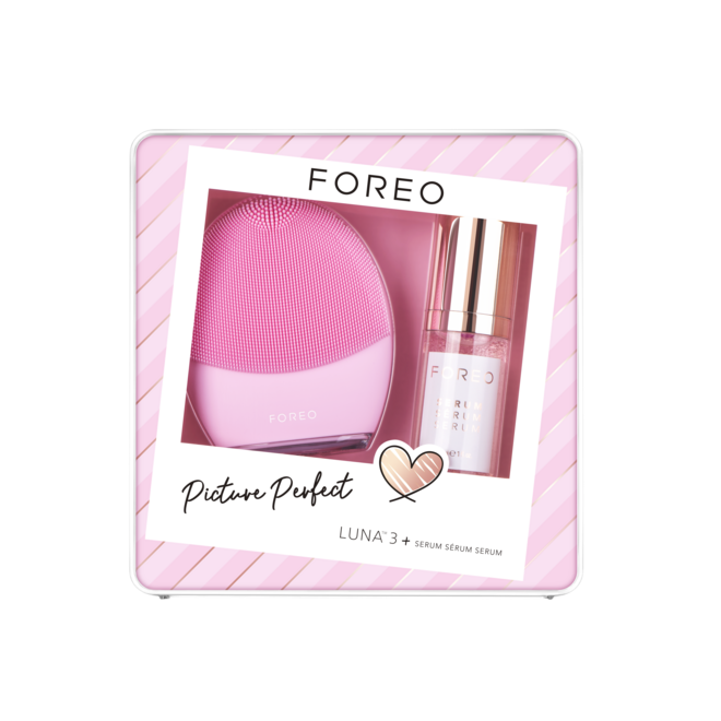 Kit Picture Perfect, inclui um Luna 3 e um sérum SERUM SERUM SERUM, 30 ml, €199, Foreo