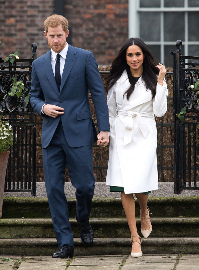 Meghan Markle no anúncio do seu noivado com o príncipe Harry, em novembro de 2017.