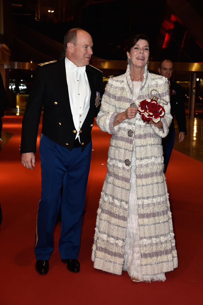 Carolina do Mónaco no jantar de gala do Dia Nacional do Mónaco, em novembro de 2014. 