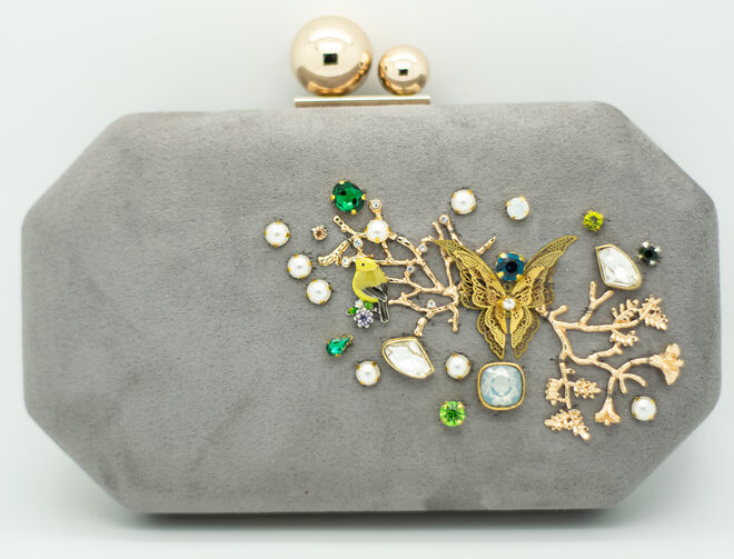 Clutch Grey Butterfly, €115, Cata Vassalo