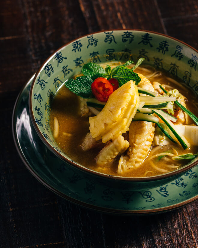 Sopa Penang Asam Laksa, Sopa de Tamarindo com Pargo, €17