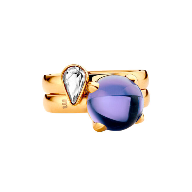 Anel em aço com cristais, €85, Melano 