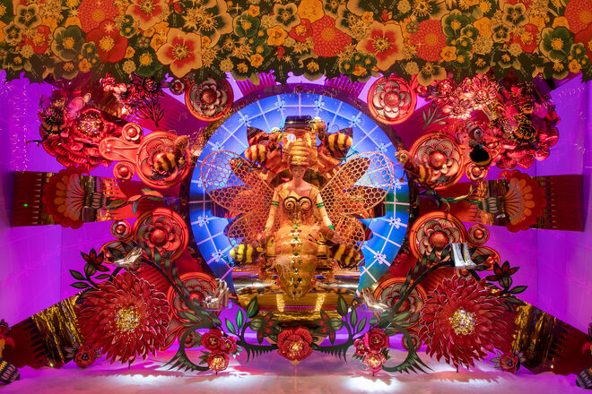 As montras das galerias Lafayette, Paris.