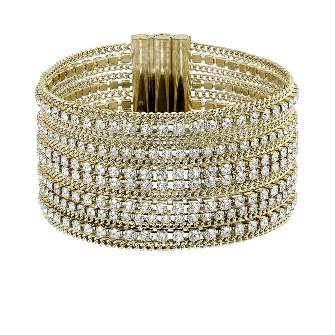 Pulseira Fit Wide em PVD com cristais, €249, Swarovski