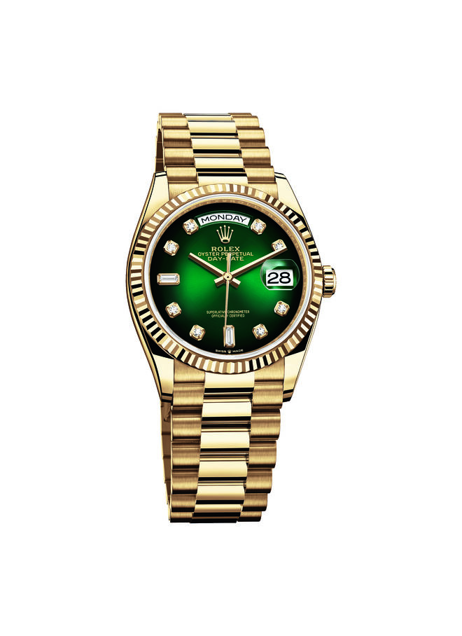 Relógio Day-Date 36 em ouro com diamantes, €32 450, Rolex