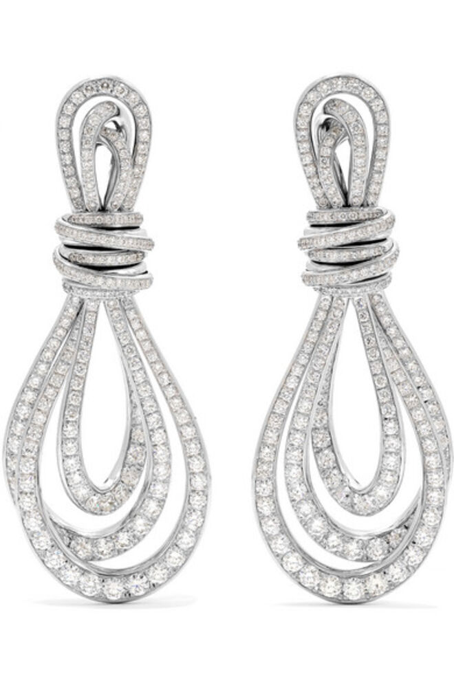 Brincos Allegra em ouro branco com diamantes, De Grisogono 