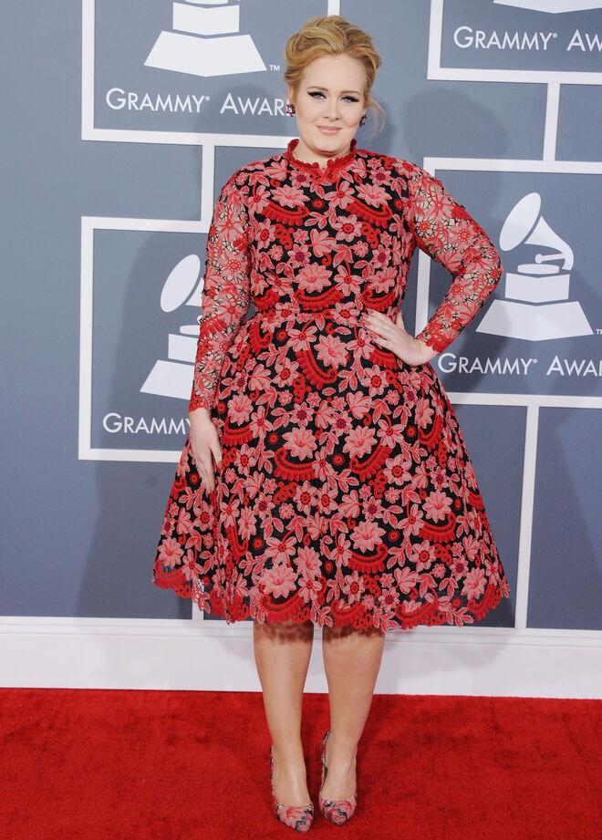 Adele na 55ª edição dos prémios Grammy, em Los Angeles, a 10 de fevereiro de 2013