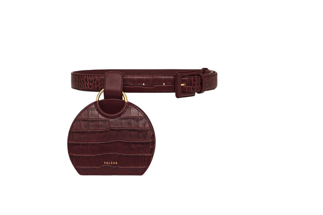 Numéro Six Belt Bag - Burgundy Croc, €230, Polène, em www.polene-paris.com