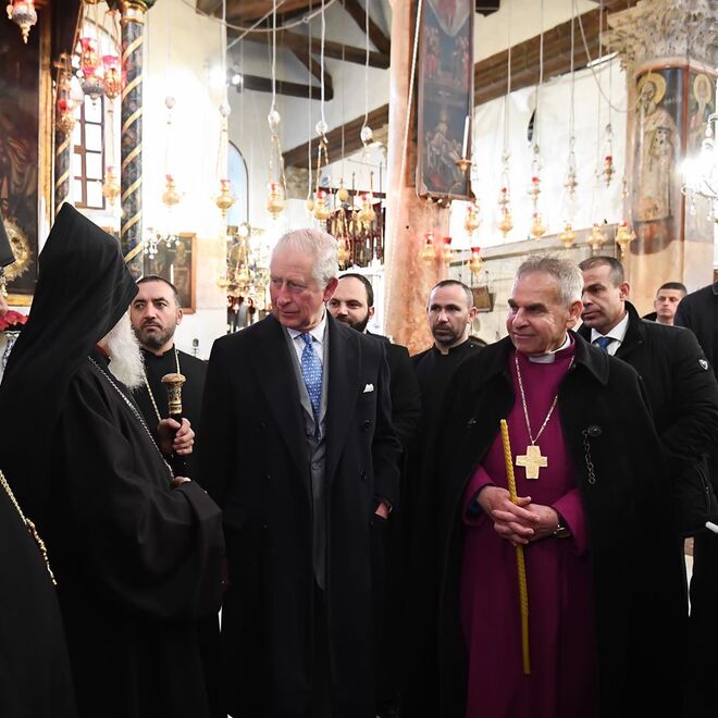 O Príncipe Carlos durante a sua viagem oficial a Israel