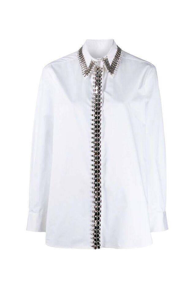 Blusa, €695, Christopher Kane, em www.farfetch.com