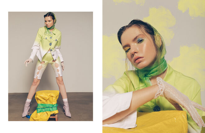 Casaco e calções Constança Entrudo. Meias, Calzedonia. Botas, Mango. Lenço e luvas da produção. 