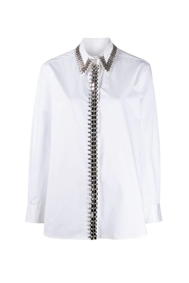 Blusa, €695, Christopher Kane, em www.farfetch.com