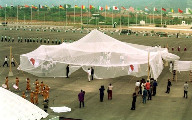 A maior rede de mosquitos do mundo foi inaugurada a 18 de abril de 2000 em Abuja, na Nigéria. O país africano foi sede de uma cúpula sobre a malária com líderes mundiais