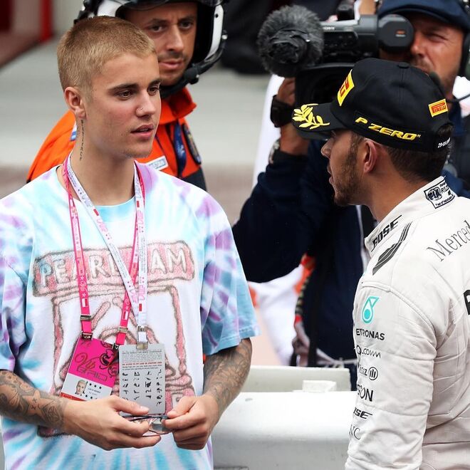 Justin Bieber e Lewis Hamilton
