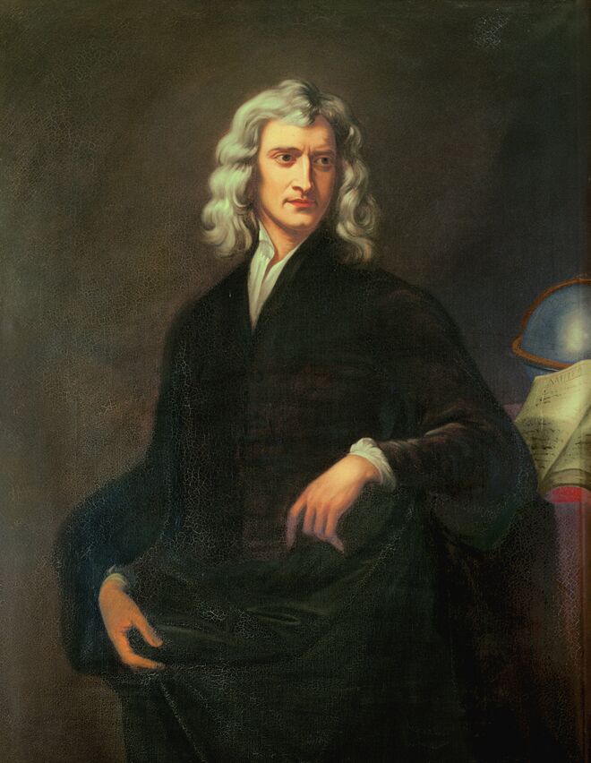 Isaac Newton descobriu a gravidade em 1666 — canvas da Hulton Fine Art Collection