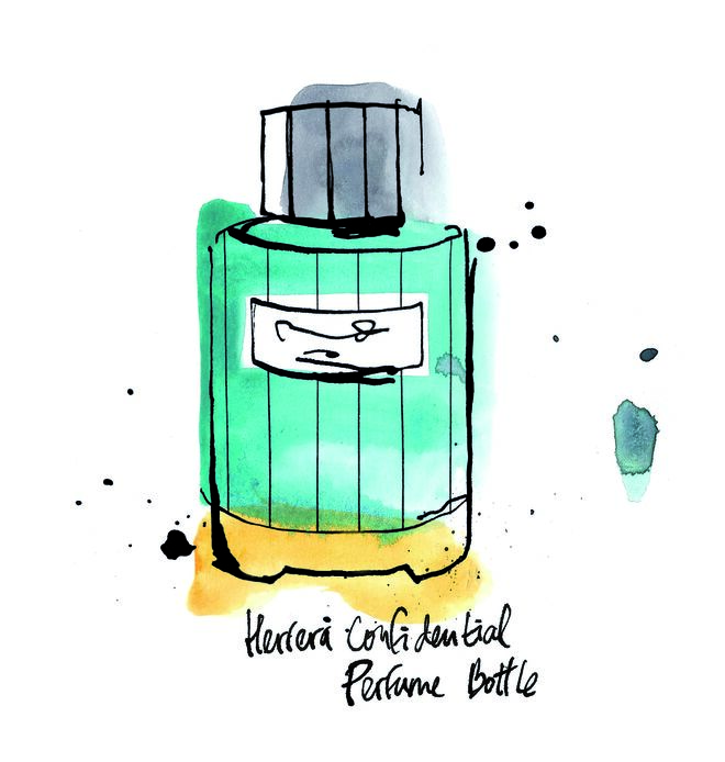 O desenho do frasco do perfume