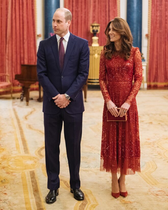 William e Kate no Palácio de Buckingham, em janeiro de 2020