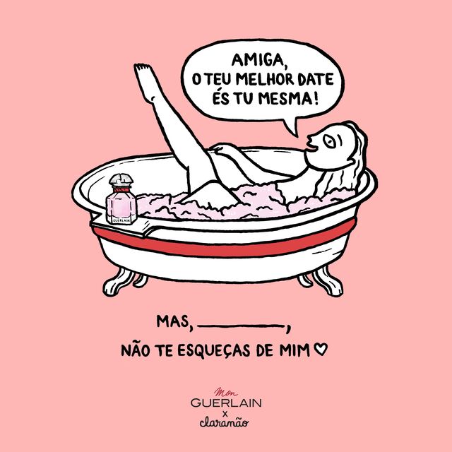 O postal criado para reinterpretar a fragância Paixão (Mon Guerlain Eau de Parfum Bloom of Rose)