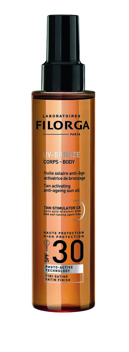 UV-Bronze Óleo Solar Antienvelhecimento Corpo SPF30, 150ml, €30, Filorga