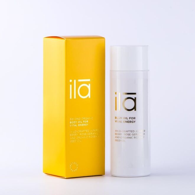 Óleo de corpo Vital Energy, da Ila, 100 ml, €61, na Organii 