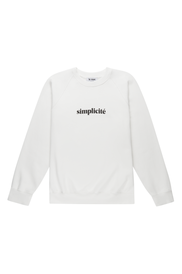Sweatshirt Simplicité, €80, Le Mot