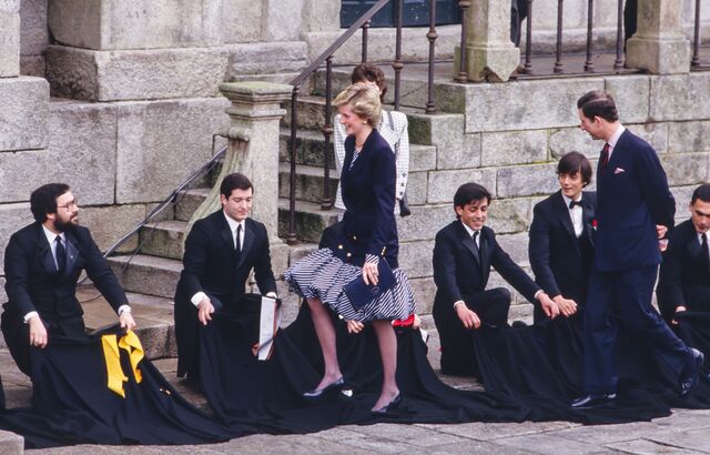 Os príncipes de Gales em Lisboa, em 1987