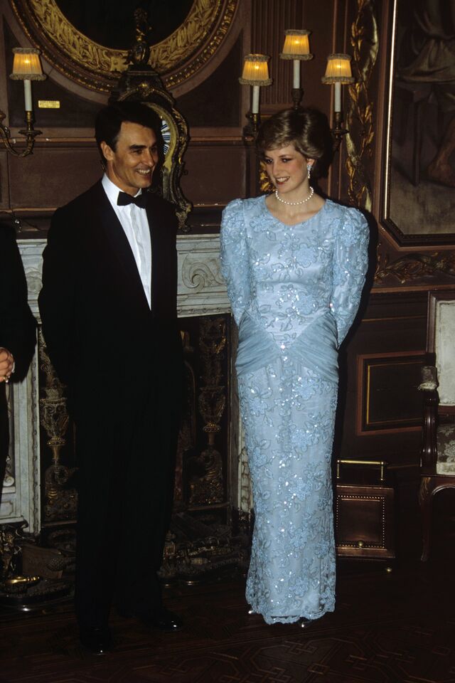 Princesa Diana com o Primeiro Ministro da altura, Aníbal Cavaco Silva na cidade do Porto
