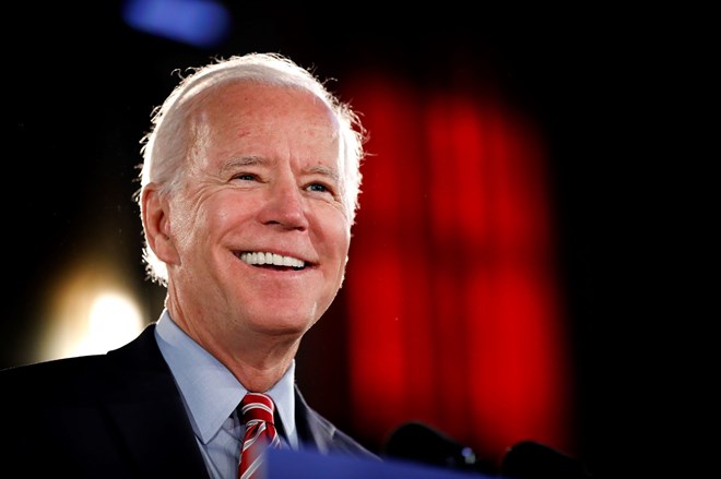 Joe Biden durante uma paragem de campanha no Centro Cultural de Scranton, Pennsylvania