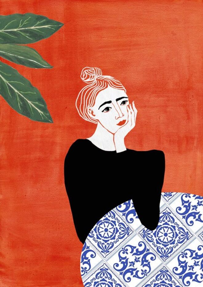 Quadro Waiting for my life latte, Delia Hamer (preço sob consulta)