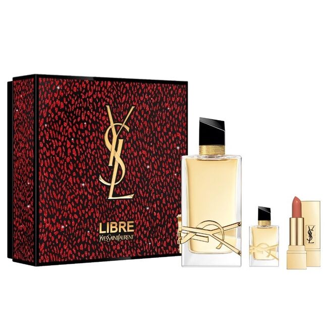 Coffret Libre (Eau de Parfum 90ML+Libre Eau de Parfum 7.5ml + Miniatura Rouge Pur Couture), €99, YSL na Douglas