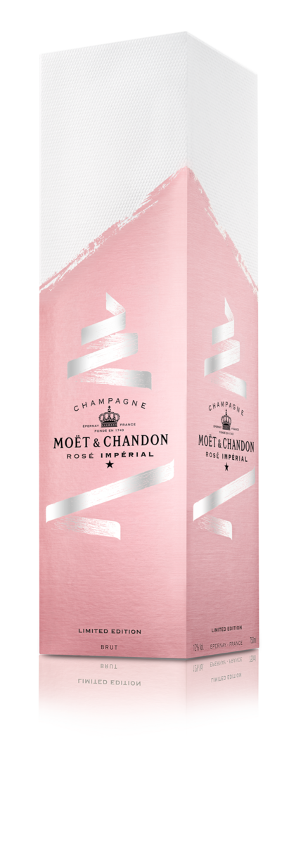 Champanhe rosé, €54,95, Moët & Chandon Rosé Impérial com estojo