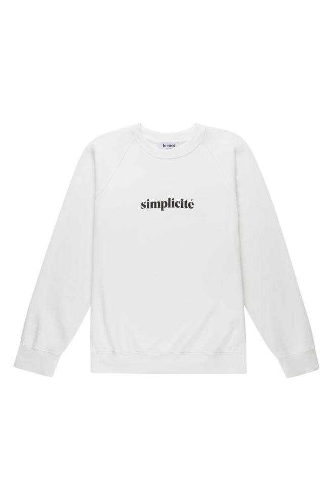 Sweatshirt Simplicité, €80, Le Mot