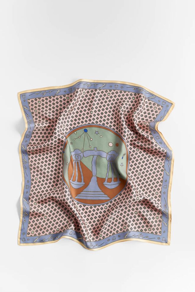 Lenço edição especial 100 % seda, com estampado de Balança