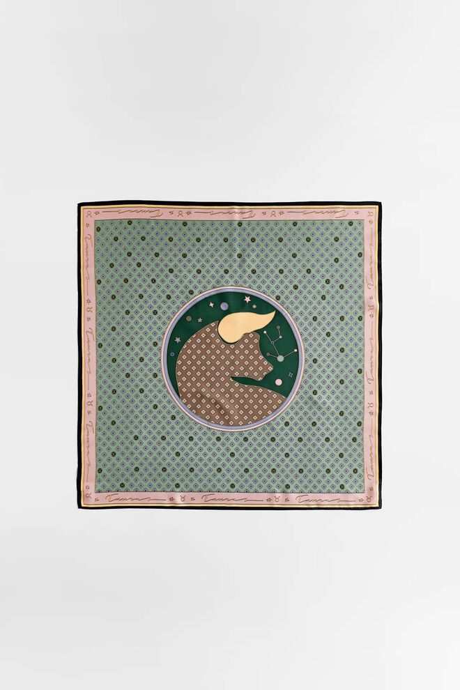 Lenço edição especial 100 % seda, com estampado de Touro 