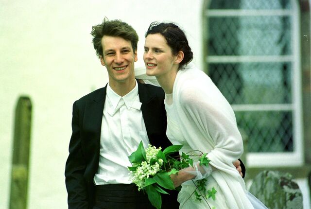 Com o marido em David Lasnet, em 1999.