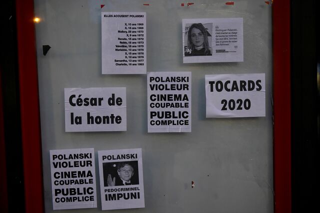 28 de fevereiro de 2020, Paris: protestos contra Roman Polansky na 45ª Cerimónia dos Cesar Film Awards