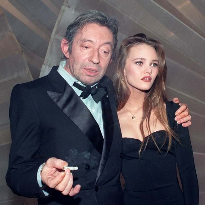 3 de fevereiro de 1990, Paris: Serge Gainsbourg e Vanessa Paradis na 5ª Cerimónia anual Victoires de la Musique