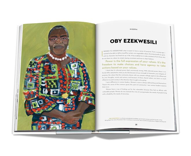 O retrato e testemunho da antiga Ministra da Educação nigeriana Oby Ezekwesili