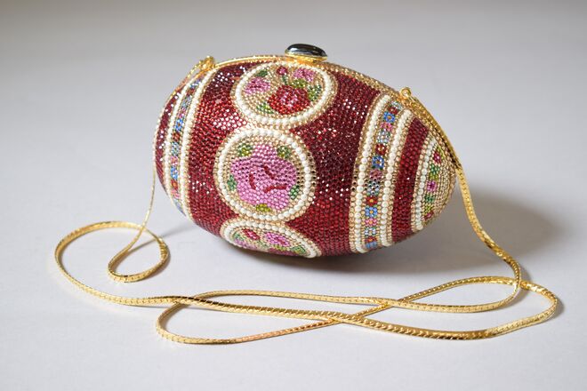  Rhinestone encrusted metal "Faberge Egg" evening bag , Judith Leiber