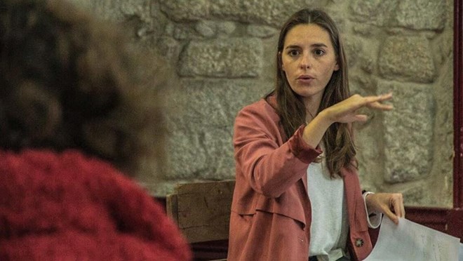 Sara Barros Leitão durante o ensaio aberto de Rei Lear
