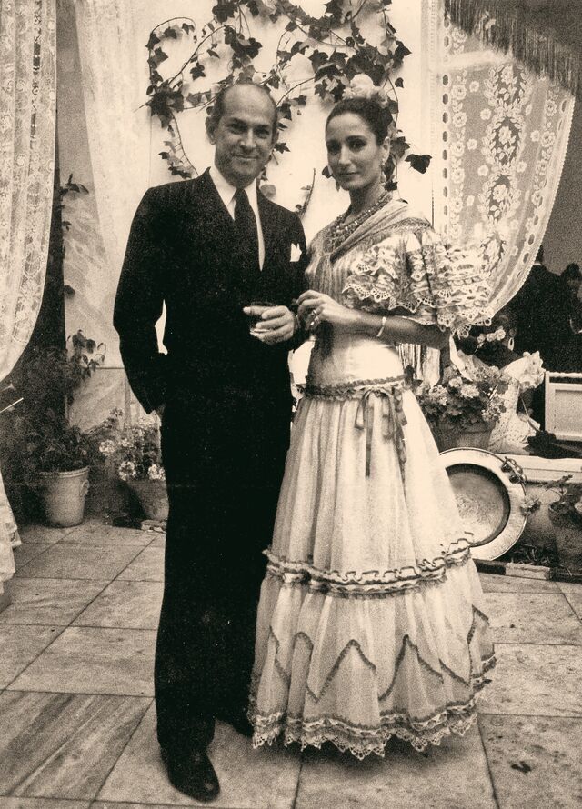 Naty Abascal com Oscar de La Renta, de quem foi amiga até à data da sua morte.