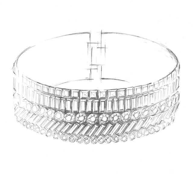 Mais um sketch de uma jóia, desta vez um choker pensado por Battaglia para a Collection One