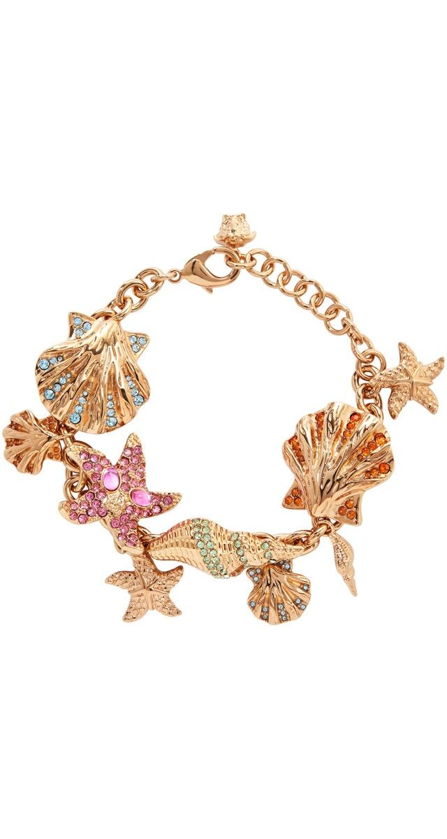 Mar: Pulseira em metal com cristais, € 775, Versace