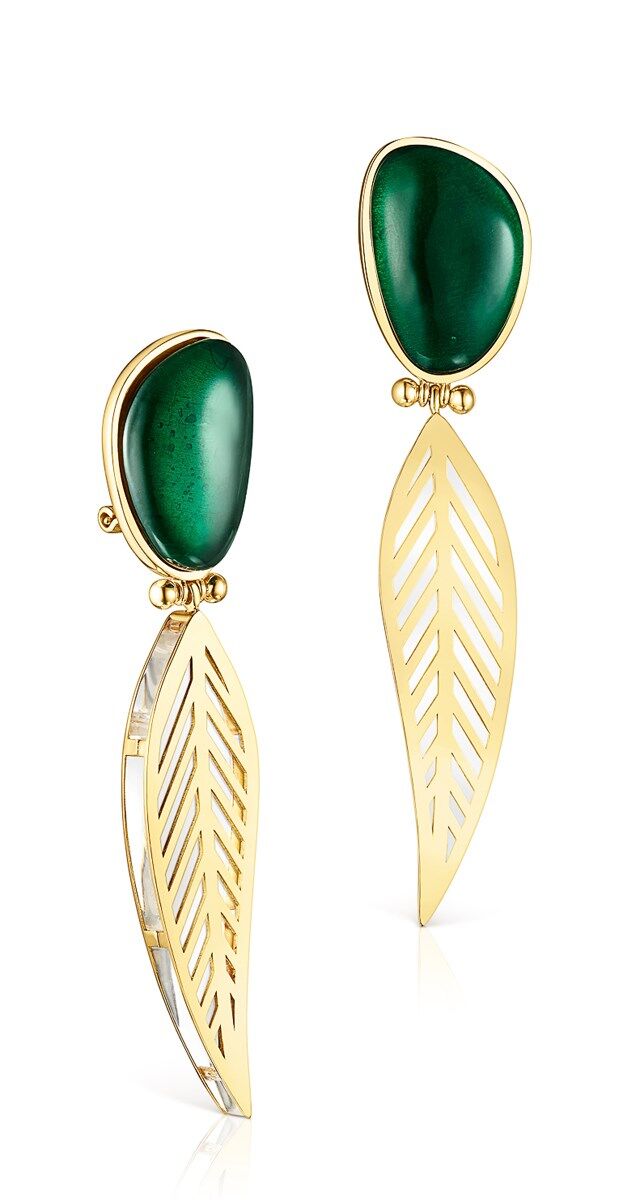 Flores: Brincos Fragile Nature em prata vermeil e glass, € 380, Tous