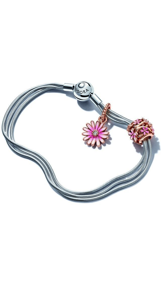 Flores: Pulseira em prata com conta, Pandora
