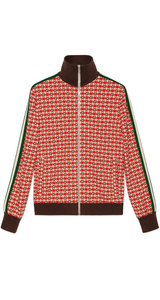 Blusão em jacquard, €1300, Gucci.